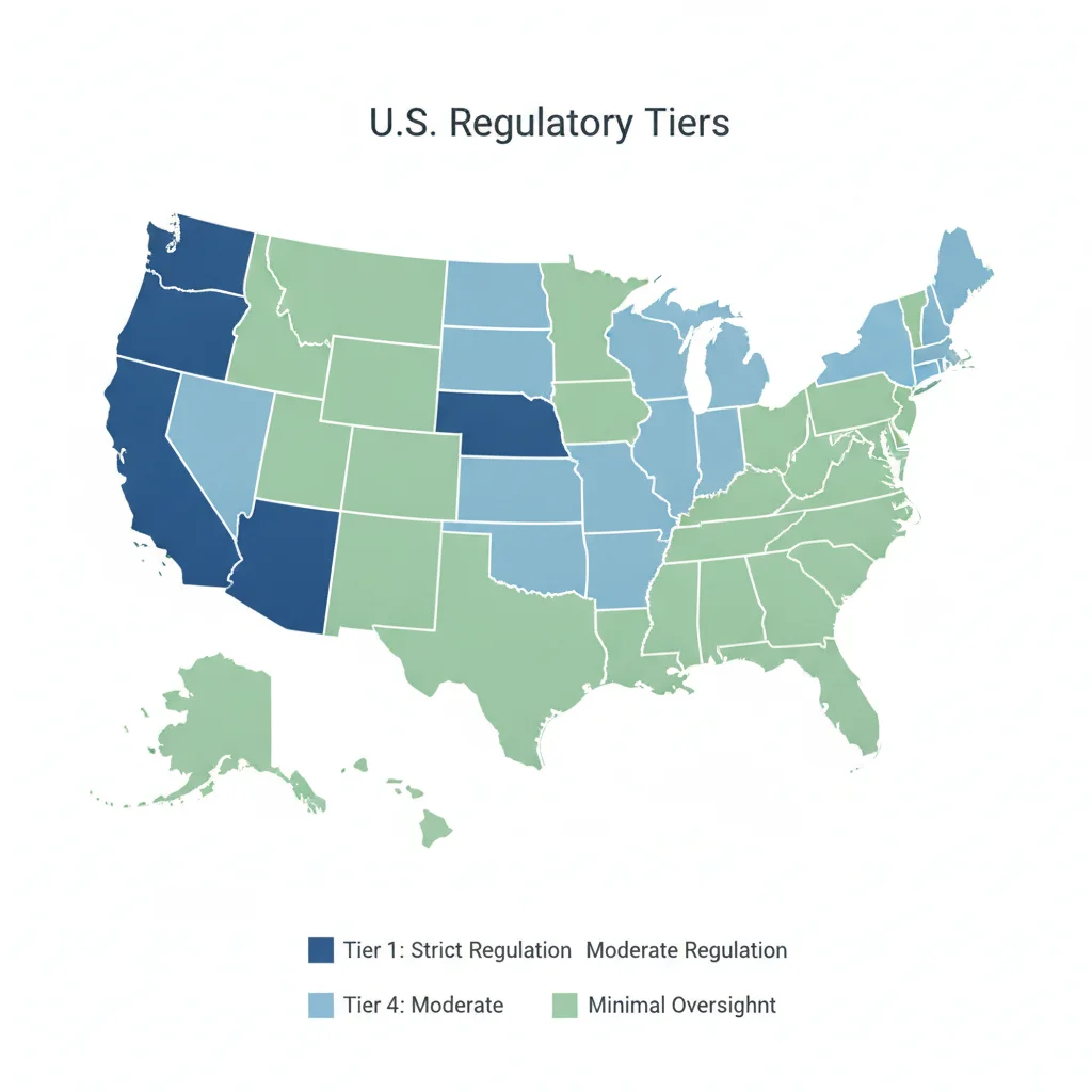 A color-coded map of the United States showing varying state vehicle disclosure regulations.