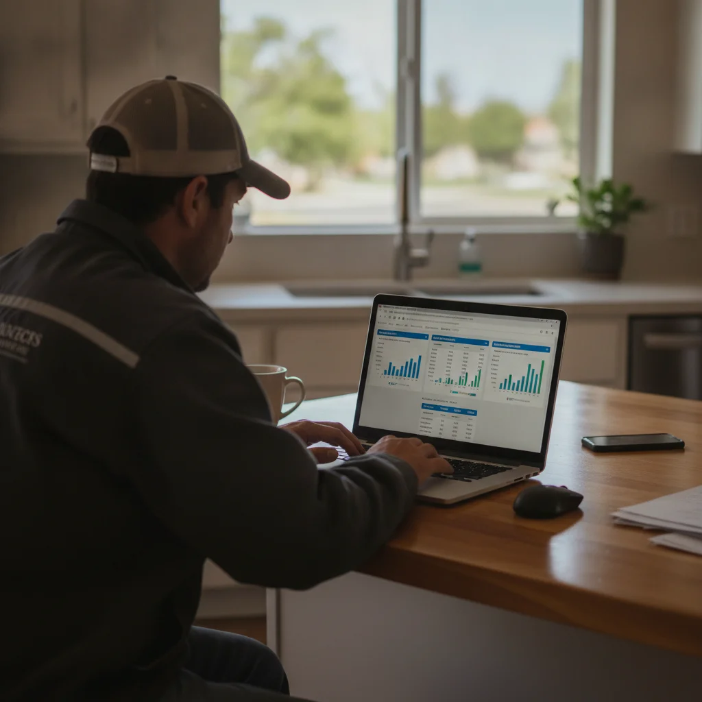 Person comparing multiple auto insurance quotes on a laptop at home