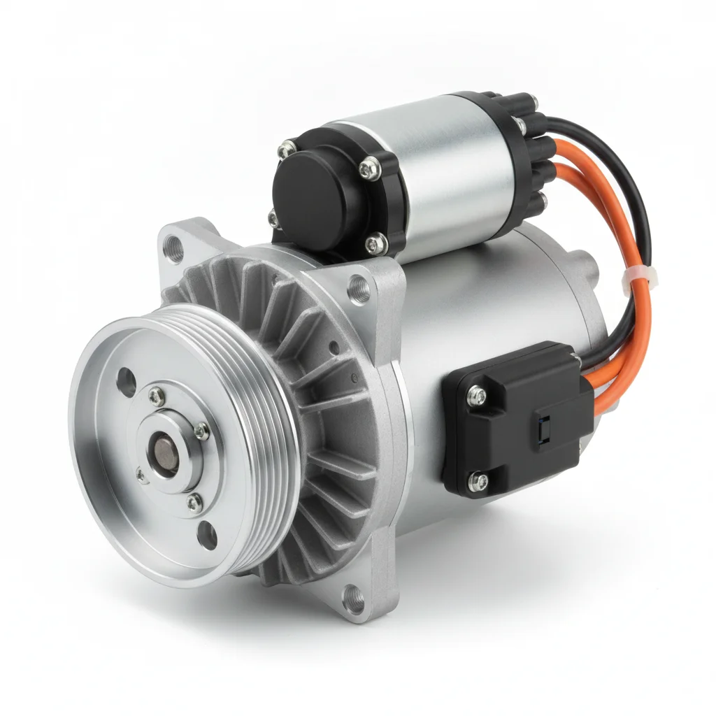 A 48-volt belt-integrated starter-generator component used in mild hybrid vehicle systems