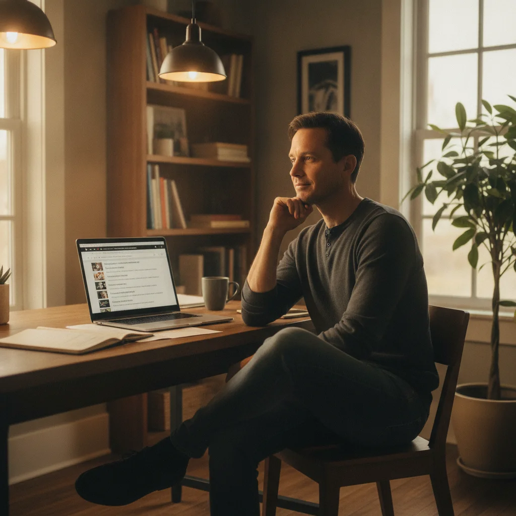 Person at home laptop comparing multiple auto loan lender offers across open browser tabs