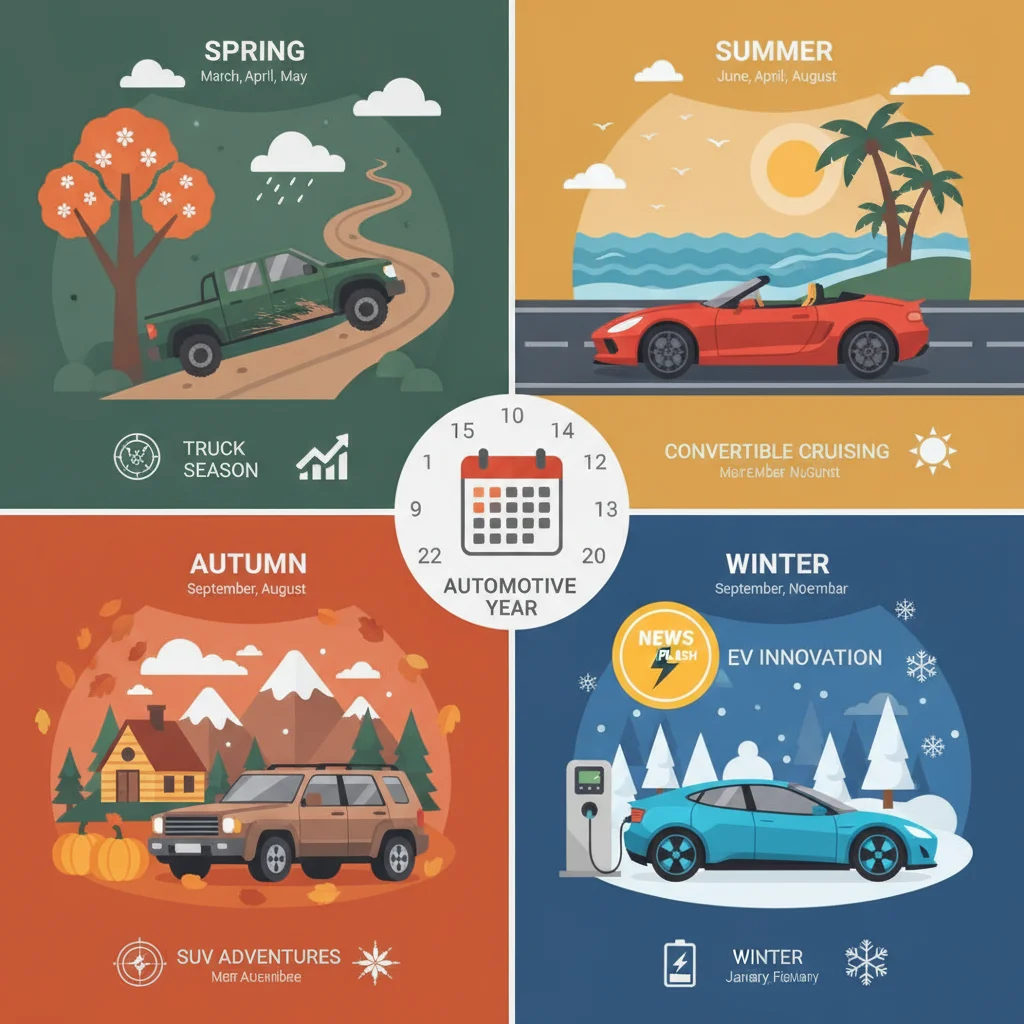 Seasonal calendar showing peak selling windows for different vehicle types throughout the year