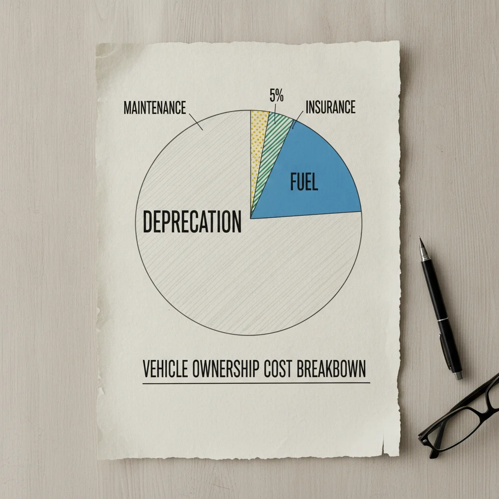 Cost breakdown chart showing depreciation as the dominant expense in total vehicle ownership costs