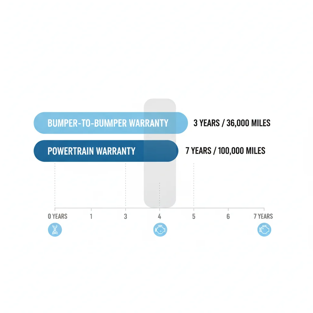 Diagram showing two-tier CPO warranty structure with bumper-to-bumper and powertrain coverage timelines