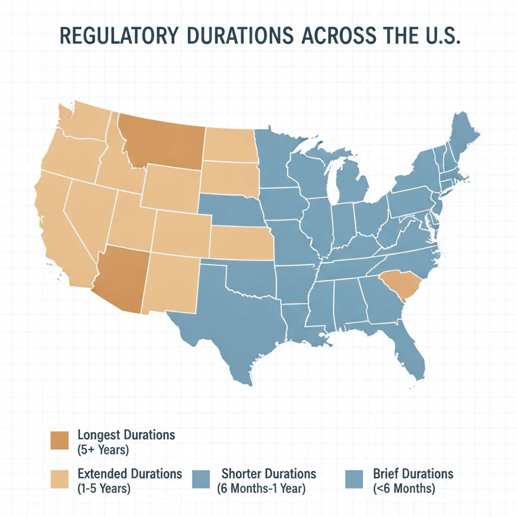 U.S. map with states color-coded to show varying traffic violation record retention periods