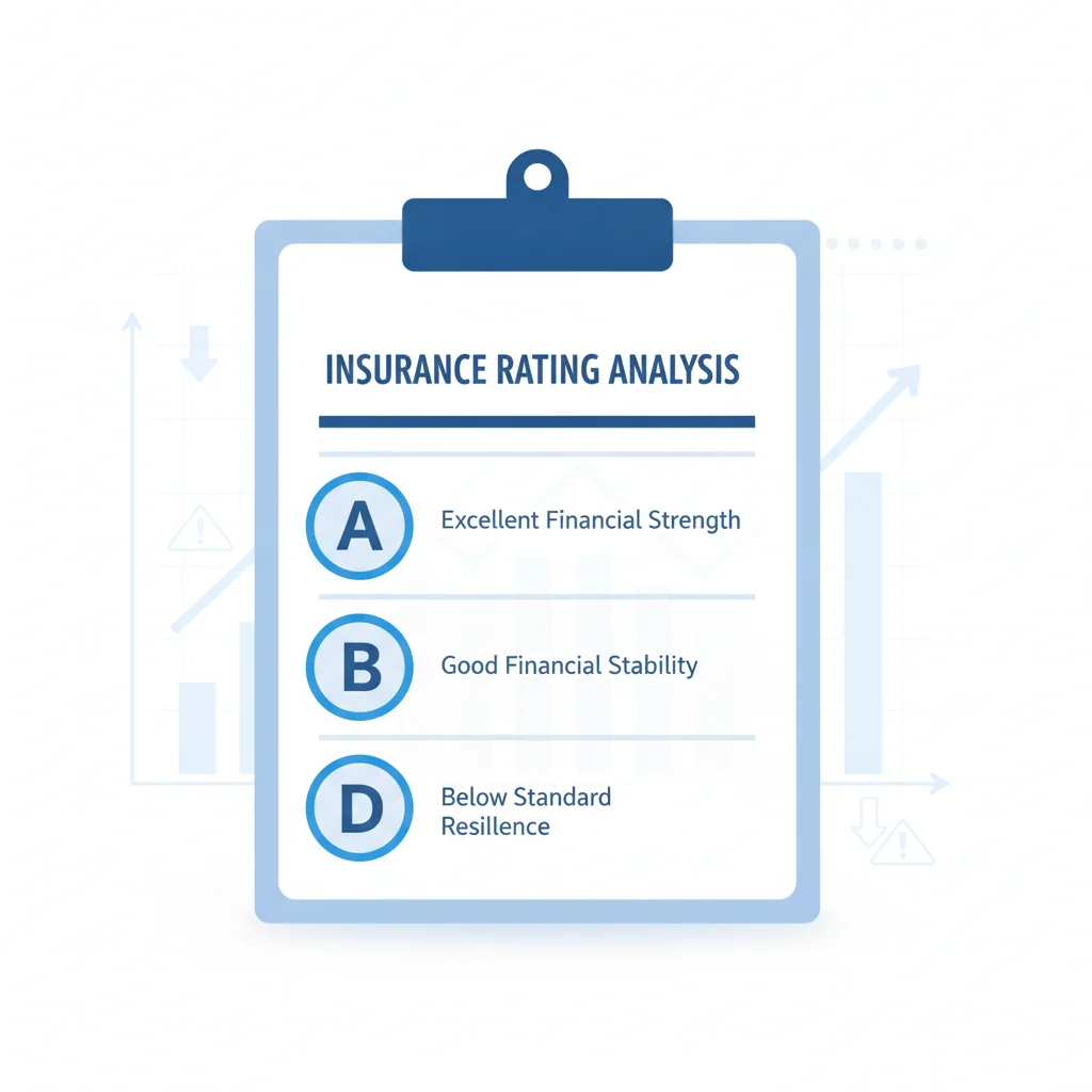 A financial report card showing letter grades from A to D representing insurer strength ratings