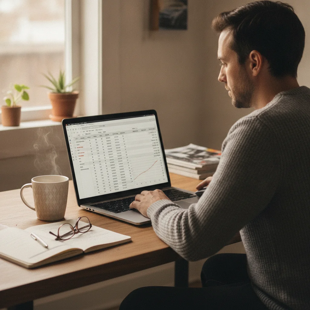 Person researching car prices on a laptop at home before visiting a dealership