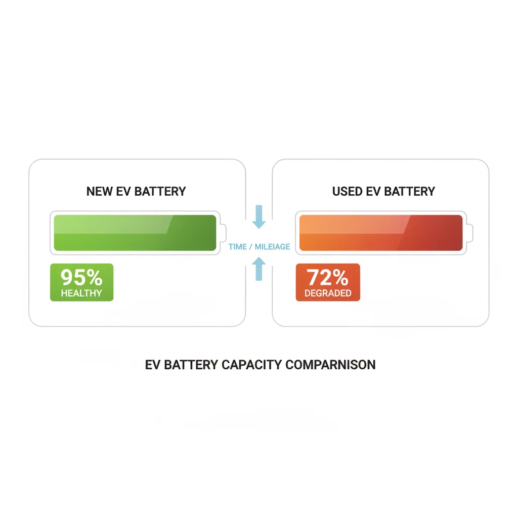 Comparison of two EV battery health indicators showing 95 percent versus 72 percent state of health