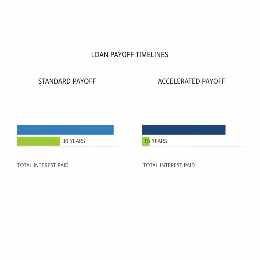 Side-by-side bar charts comparing standard and accelerated auto loan payoff timelines
