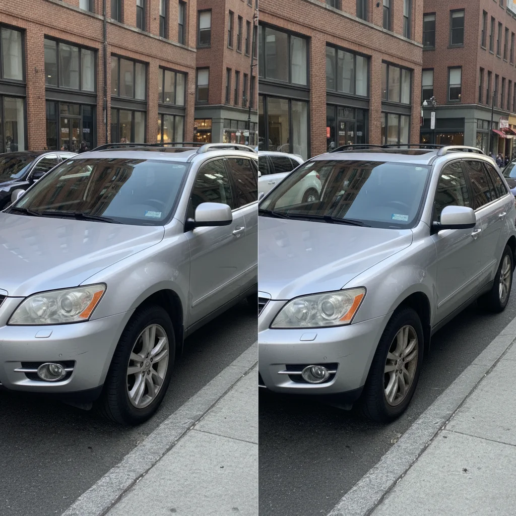 Two similar SUVs side by side showing visual difference between a newer and older model of the same vehicle