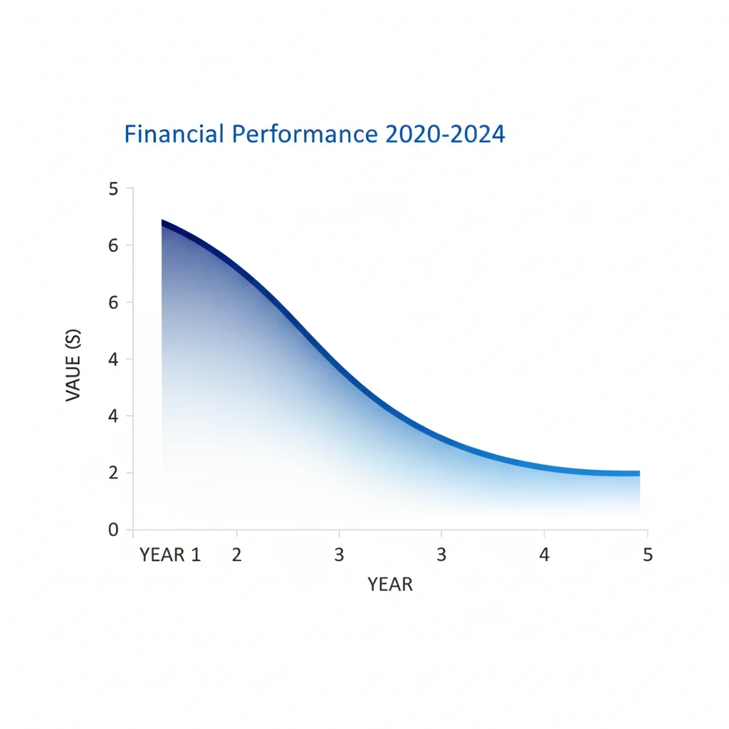 A depreciation curve graph showing steep value loss in years one through three then gradual flattening by year five