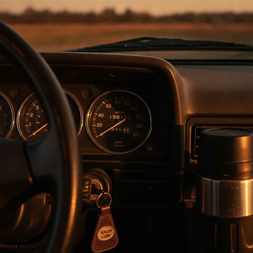 Vehicle odometer showing over 100,000 miles on a well-maintained high-mileage car dashboard