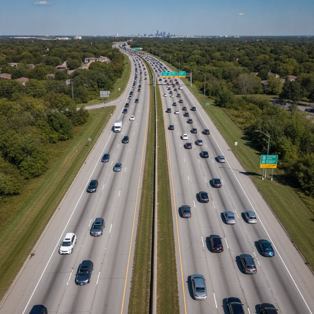 The Safest Lane to Drive In on a Multi-Lane Highway