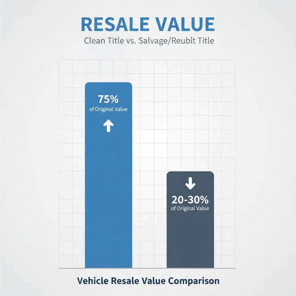 Bar chart comparing resale values of clean title versus branded title vehicles
