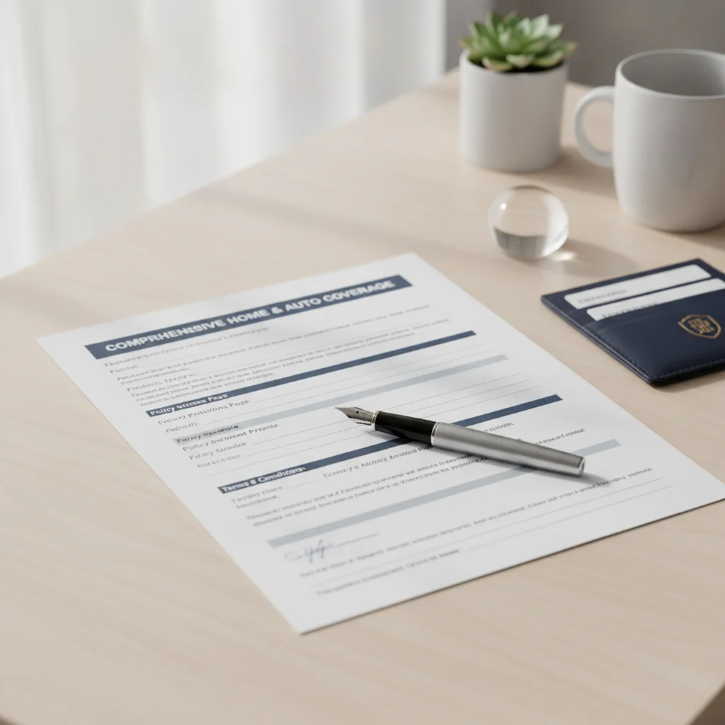 Insurance policy document with a pen resting on top, ready to be reviewed
